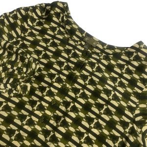 Fei 4 100% Silk 3/4 Sleeve 1/4 Button Black Ivory Olive‎ Tunic